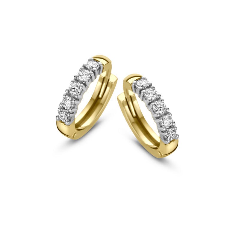 geel/wit goud alliance oorringen met diamant Schaap en Citroen Diamonds