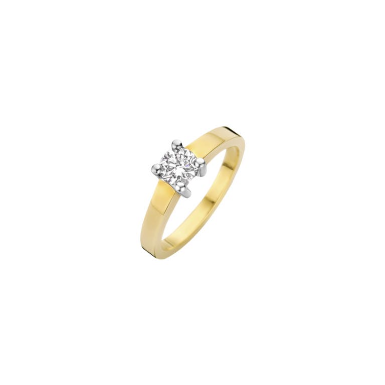 geel/wit goud solitair ring met diamant SC Highlights Diamonds - #1