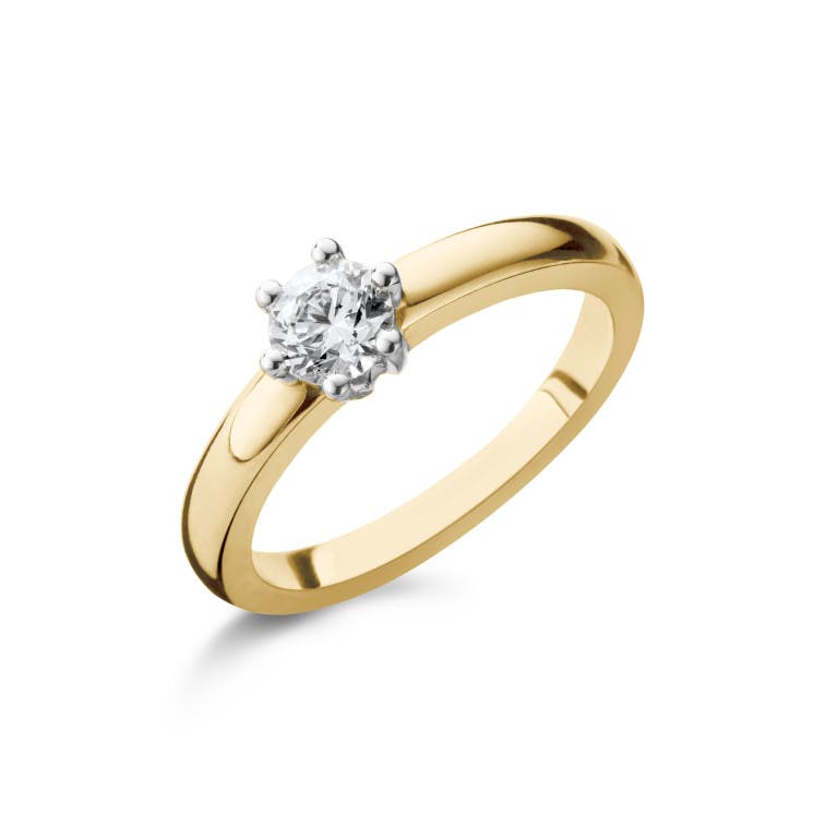 geel/wit goud solitair ring met diamant SC Highlights Diamonds