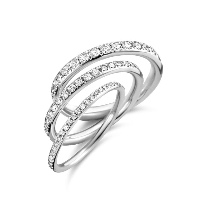 witgoud aanschuif ring met diamant Schaap en Citroen Diamonds - #2