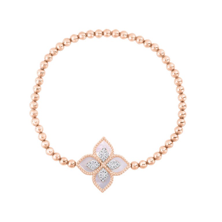 Roberto Coin Princess Flower armband rosé/wit goud met diamant - undefined - #1