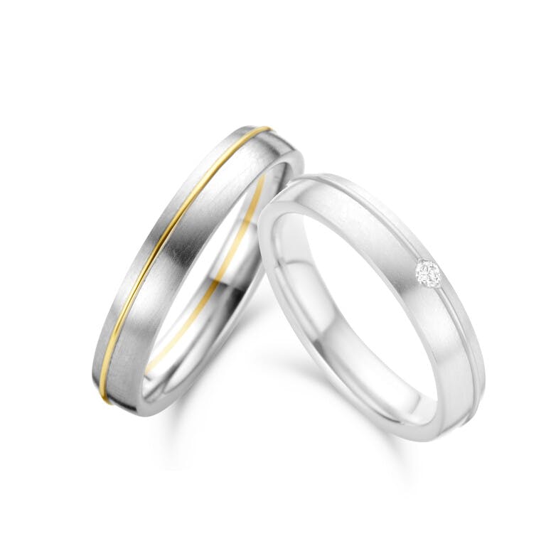 geel/wit goud trouwring herenring Love Collection - undefined - #1