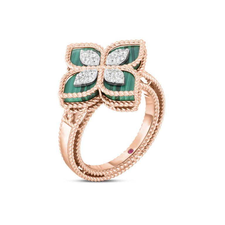 Roberto Coin Princess Flower ring rosé/wit goud met diamant - undefined - #3