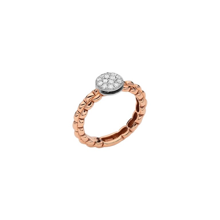 Fope Eka Tiny ring rosé/wit goud met diamant