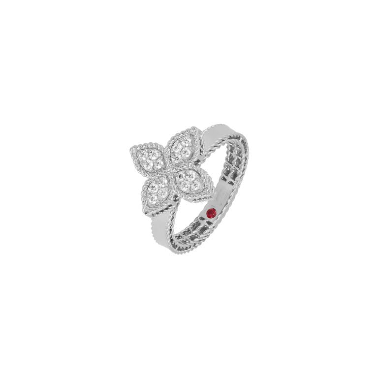 Roberto Coin Princess Flower ring witgoud met diamant - undefined - #1