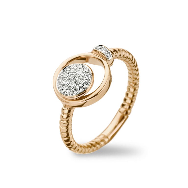 Tirisi Jewelry Amsterdam Wangle ring geel/wit goud met diamant