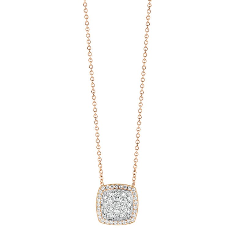 Tirisi Jewelry Milano Exclusive collier met hanger rosé/wit goud met diamant