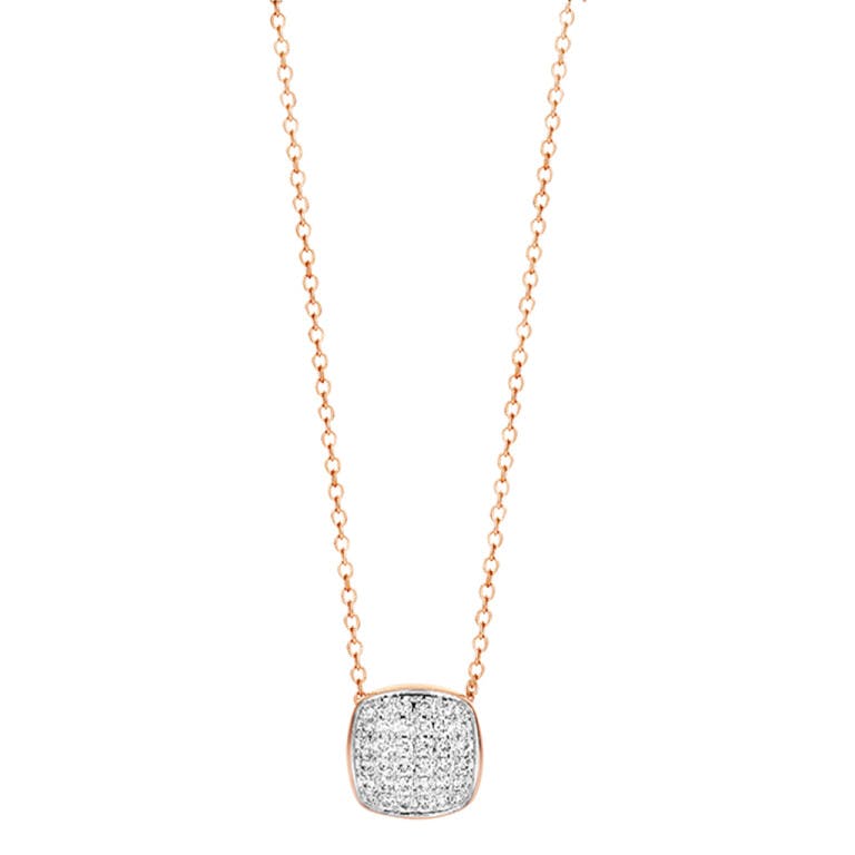 Tirisi Jewelry Amsterdam collier met hanger rosé/wit goud met diamant