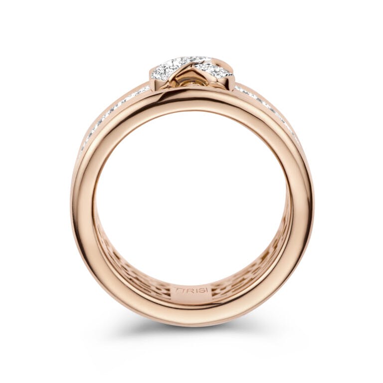 Tirisi Jewelry Amsterdam Due ring rosé/wit goud met diamant - undefined - #3