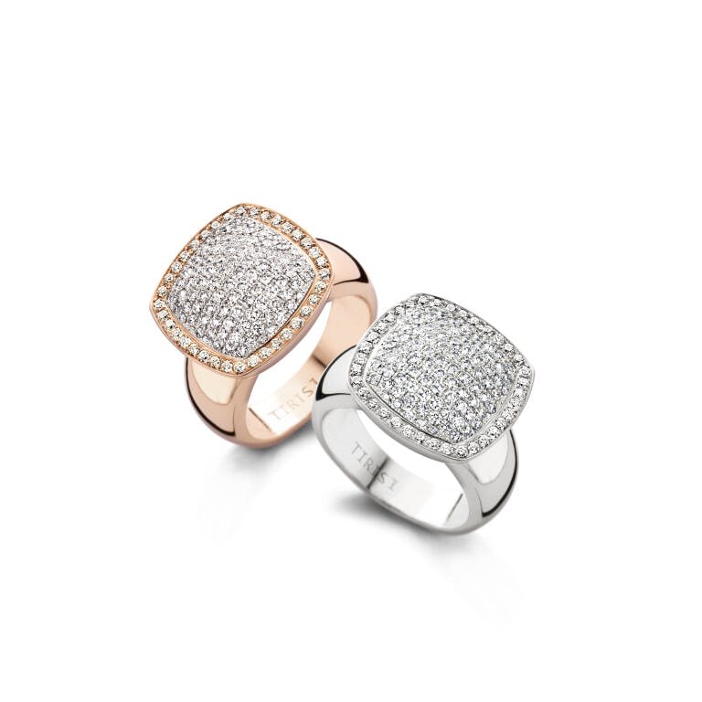 Tirisi Jewelry Milano Exclusive ring rosé/wit goud met diamant - undefined - #2