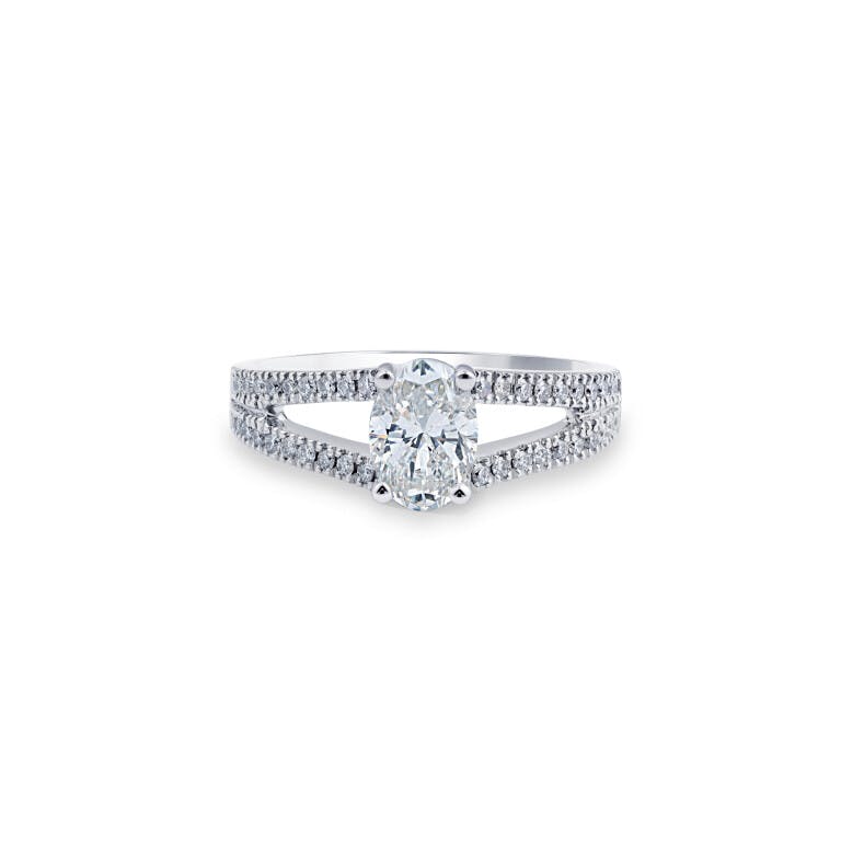Royal Asscher Mariana ring witgoud met diamant - undefined - #1