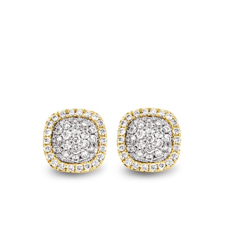 Tirisi Jewelry Milano Sweeties entourage oorknoppen geel/wit goud met diamant - undefined - #1
