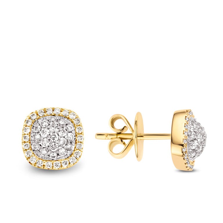 Tirisi Jewelry Milano Sweeties entourage oorknoppen geel/wit goud met diamant - undefined - #2