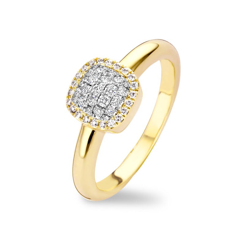Tirisi Jewelry Milano Sweeties entourage ring geel/wit goud met diamant