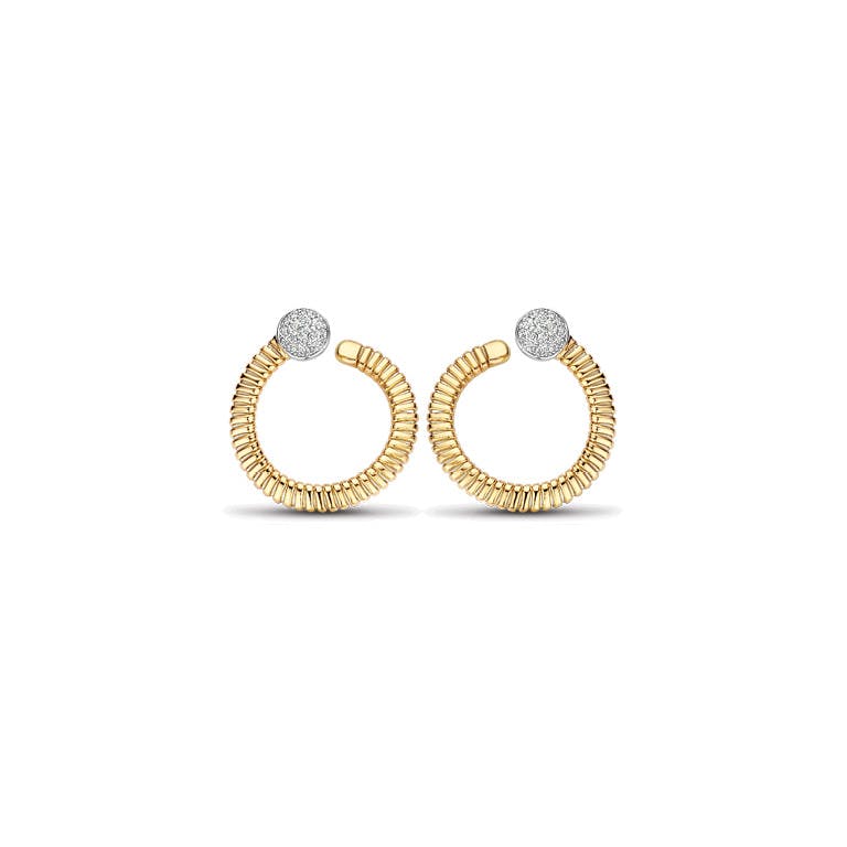 Tirisi Jewelry Amsterdam Tubogas oorknoppen geel/wit goud met diamant