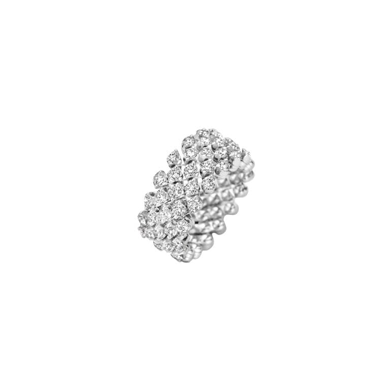 Serafino Consoli Brevetto Classic flexibele ring witgoud met diamant