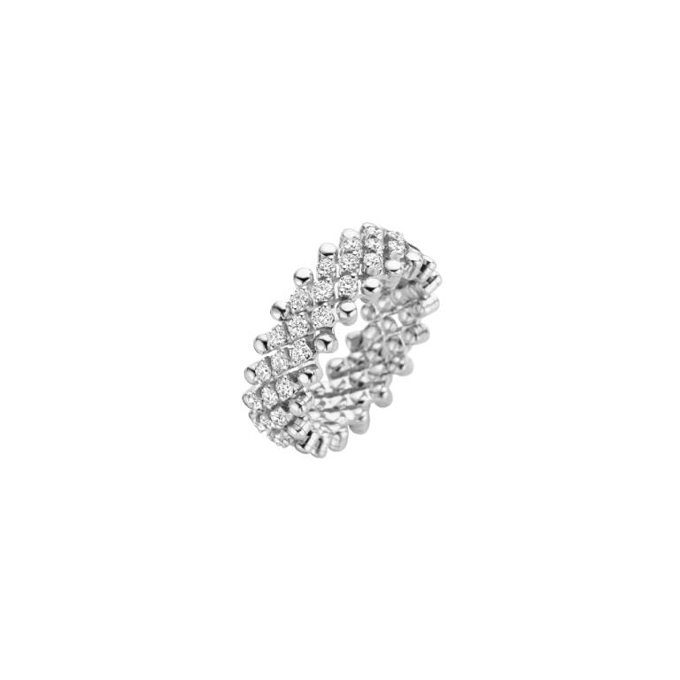 Serafino Consoli Brevetto Classic flexibele ring witgoud met diamant - undefined - #1