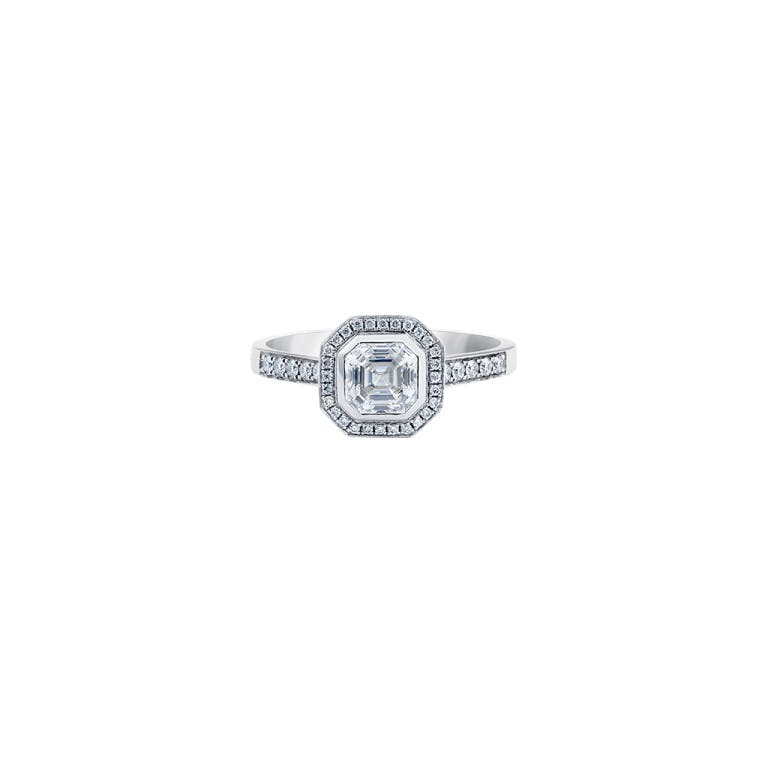 Royal Asscher Philippa entourage ring witgoud met diamant - undefined - #1