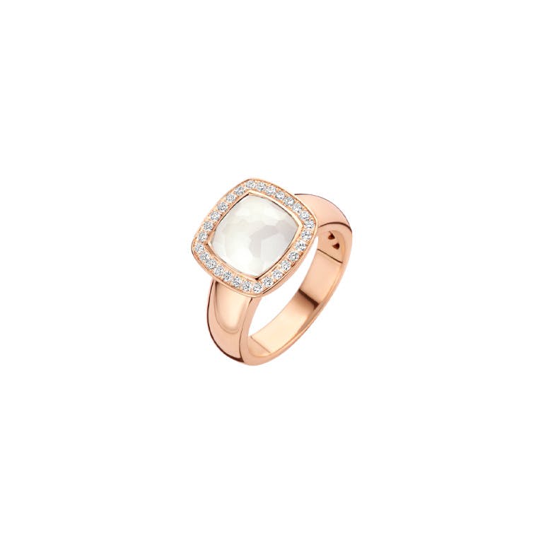 Tirisi Jewelry Milano Tre ring roodgoud met diamant