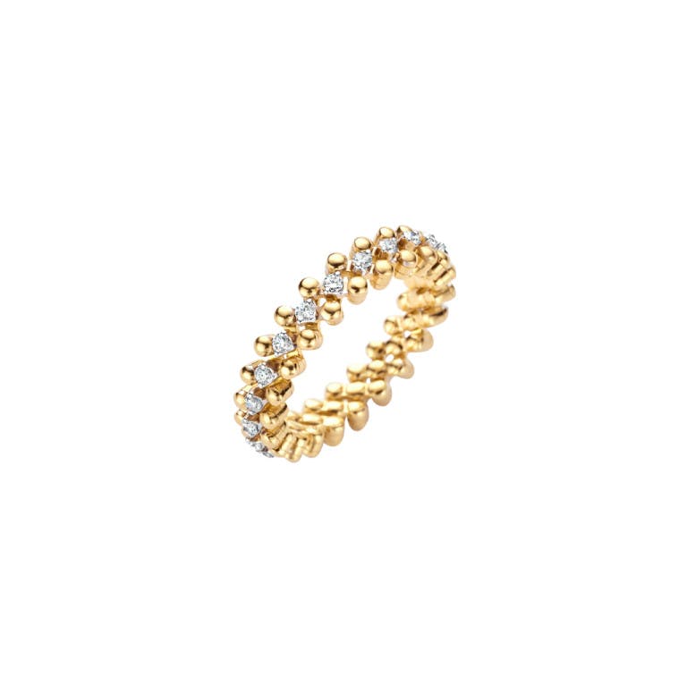 Serafino Consoli Brevetto Classic flexibele ring geelgoud met diamant