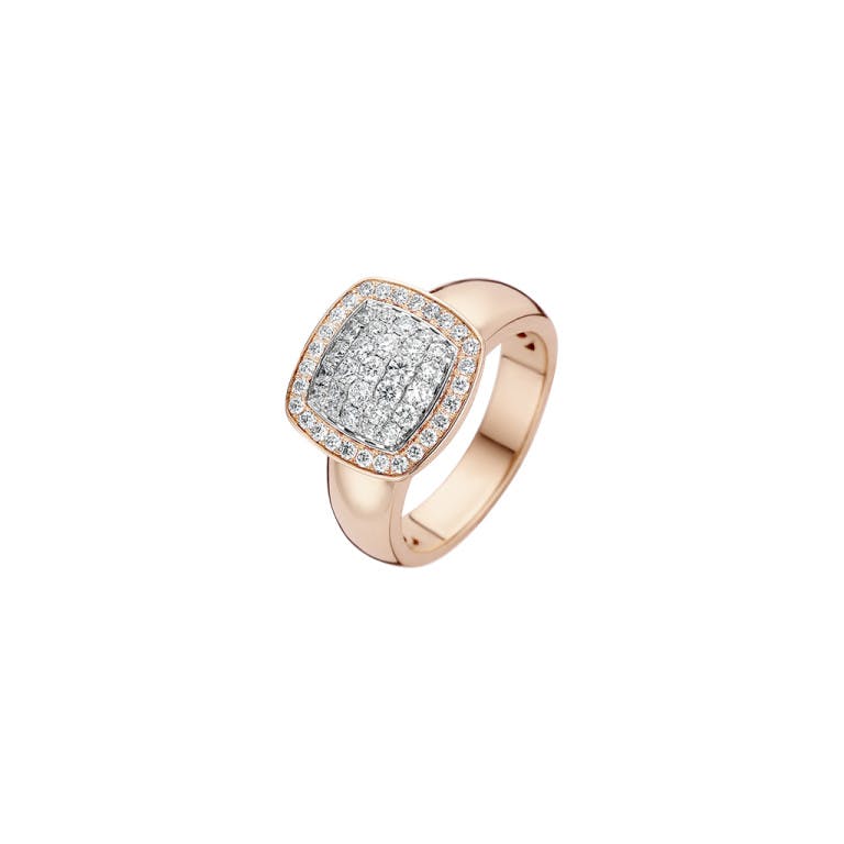 Tirisi Jewelry Milano Exclusive ring rosé/wit goud met diamant - undefined - #1