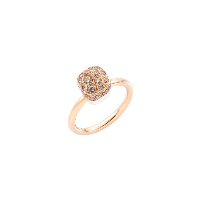Pomellato Nudo Solitaire ring rosé/wit goud met diamant