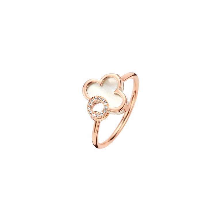 Tirisi Jewelry Seoul Flower Due ring roodgoud met diamant