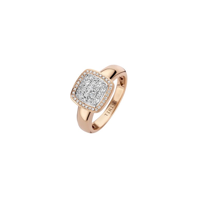 Tirisi Jewelry Milano Exclusive pave_ring rosé/wit goud met diamant