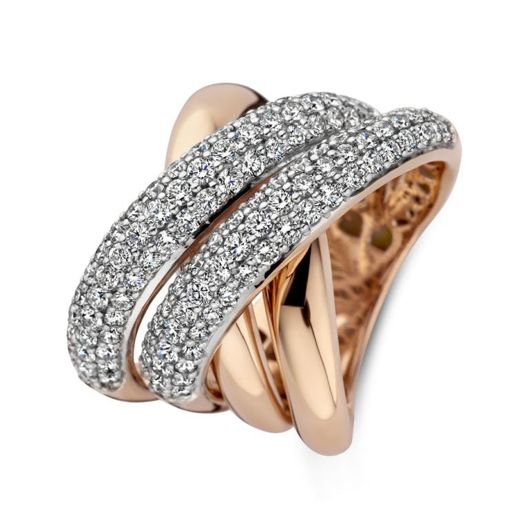 Tirisi Jewelry Amsterdam ring rosé/wit goud met diamant