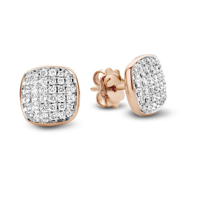 Tirisi Jewelry Amsterdam oorknoppen rosé/wit goud met diamant