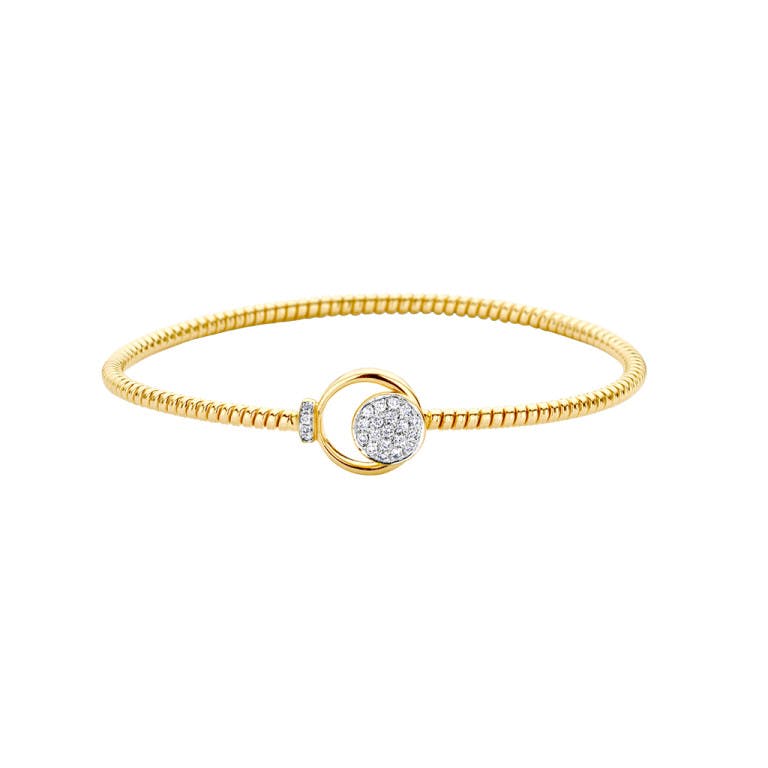 Tirisi Jewelry Amsterdam Wangle armband geel/wit goud met diamant - undefined - #1
