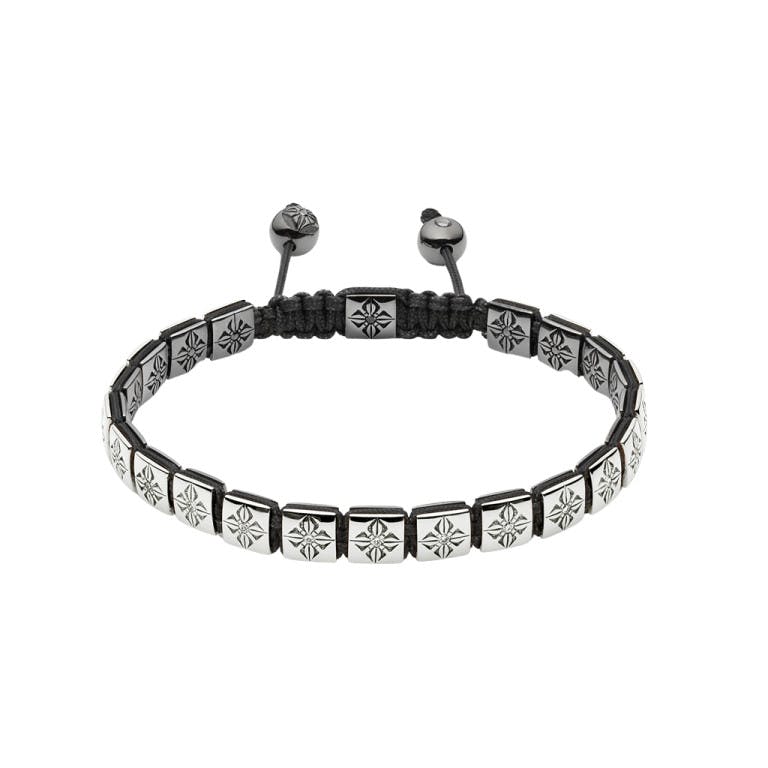 Shamballa Lock Bracelet 6mm armband witgoud met diamant