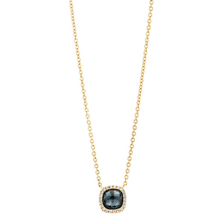 Tirisi Jewelry Milano Sweeties collier met hanger entourage geelgoud met diamant