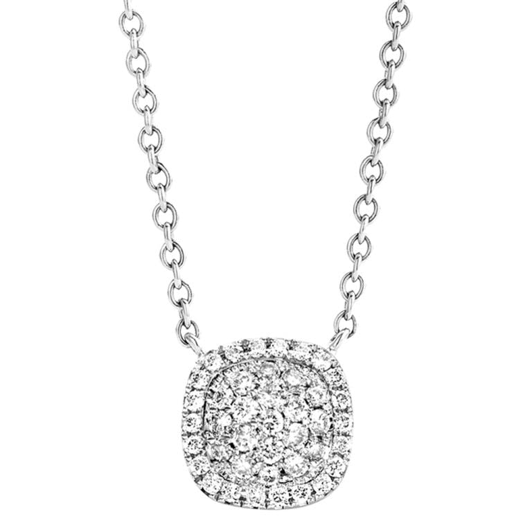 Tirisi Jewelry Milano Sweeties collier met hanger entourage witgoud met diamant