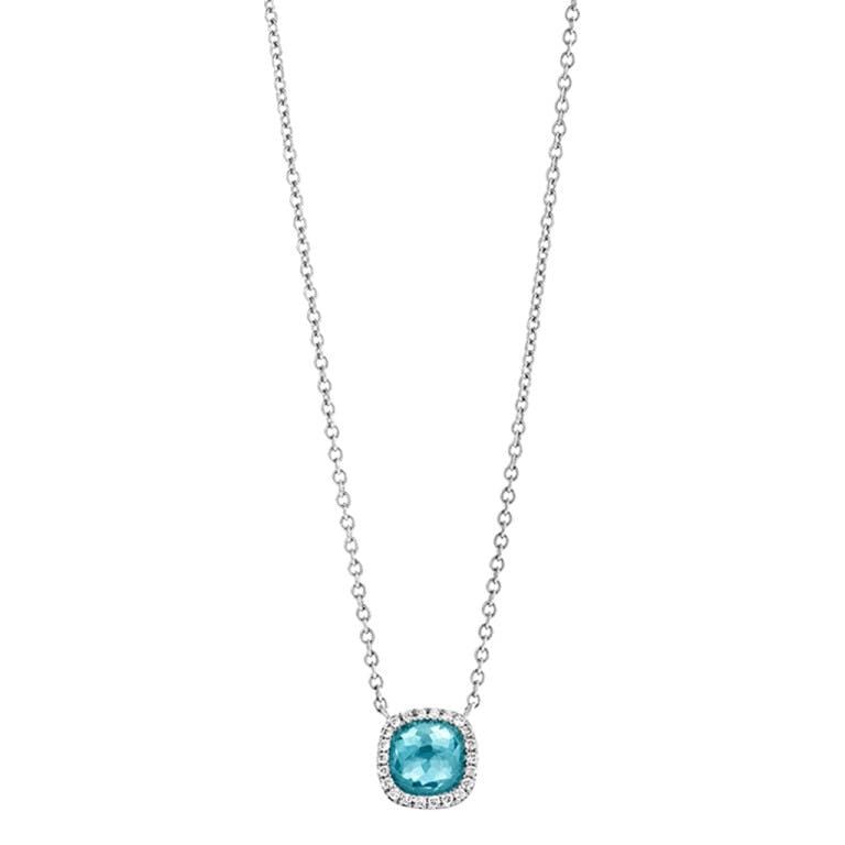 Tirisi Jewelry Milano Sweeties collier met hanger entourage witgoud met diamant