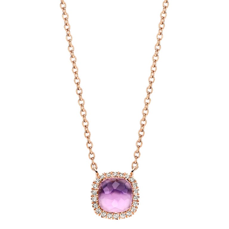Tirisi Jewelry Milano Sweeties collier met hanger entourage roodgoud met diamant