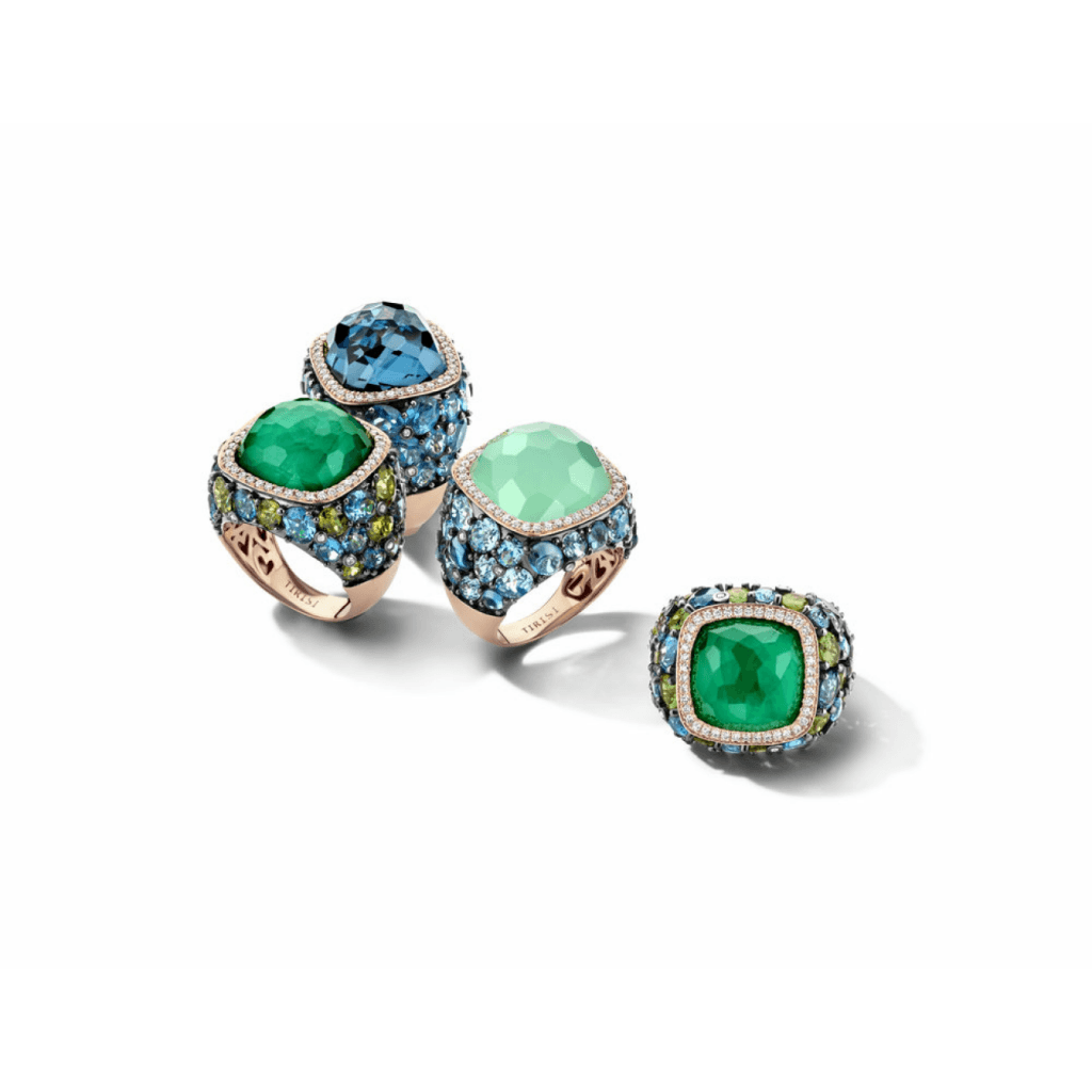 Tirisi Jewelry Doha ring roodgoud met topaas - TR9408AQBTP - #3 Tirisi Jewelry Doha ring roodgoud met topaas - TR9408AQBTP - #3