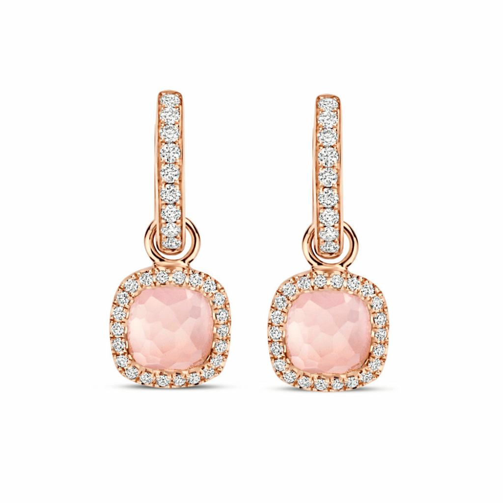 Tirisi Jewelry Milano Sweeties oorsieraad roodgoud met kwarts - TE9330PQP - #1 Tirisi Jewelry Milano Sweeties oorsieraad roodgoud met kwarts - TE9330PQP - #1