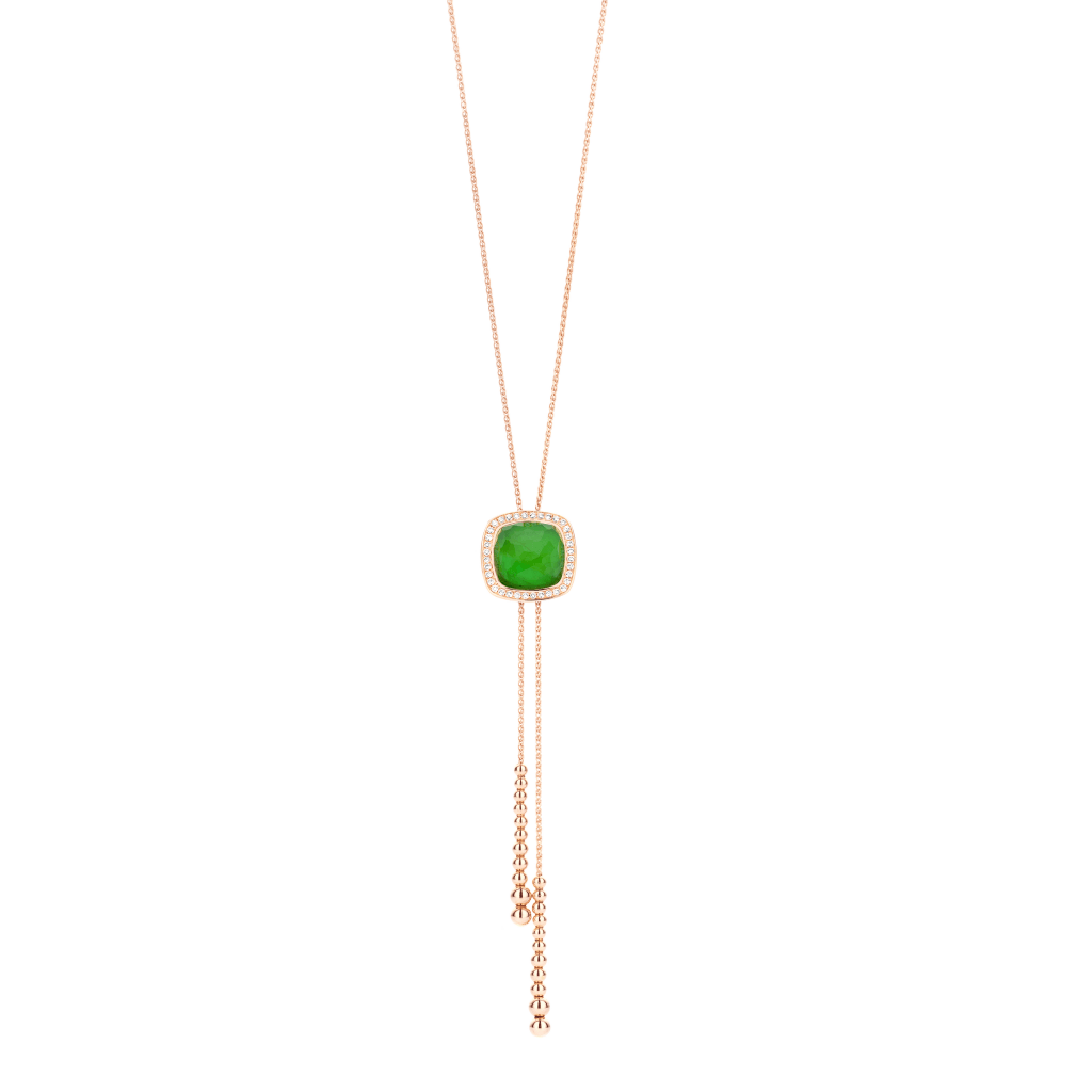 Tirisi Jewelry Milano Due collier roodgoud met diamant - TN2095EMP - #1 Tirisi Jewelry Milano Due collier roodgoud met diamant - TN2095EMP - #1