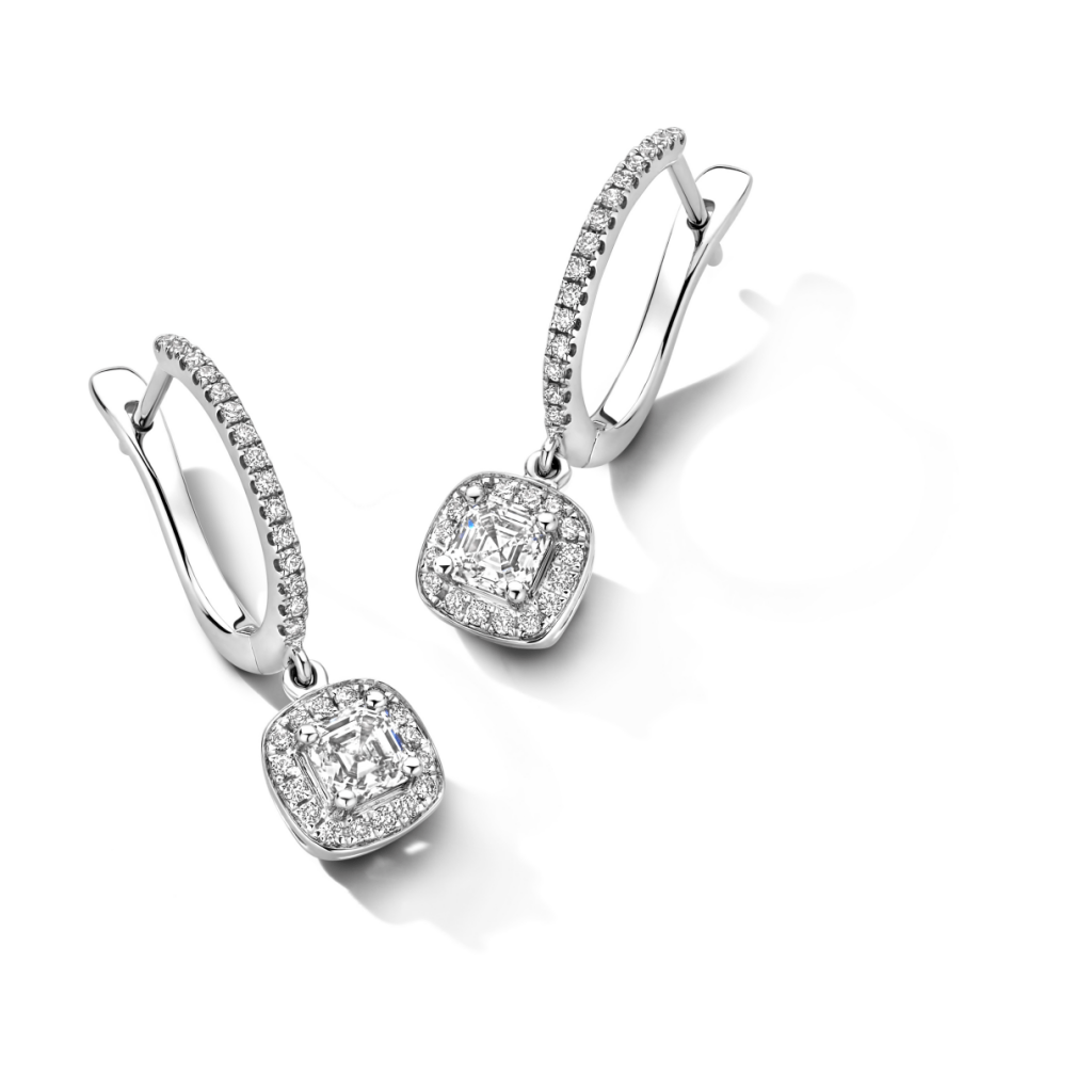 Royal Asscher 74 Collection Entourage Pave oorsieraad witgoud - E.74.1289.RAC.WG.11 HRD - #5 Royal Asscher 74 Collection Entourage Pave oorsieraad witgoud - E.74.1289.RAC.WG.11 HRD - #5