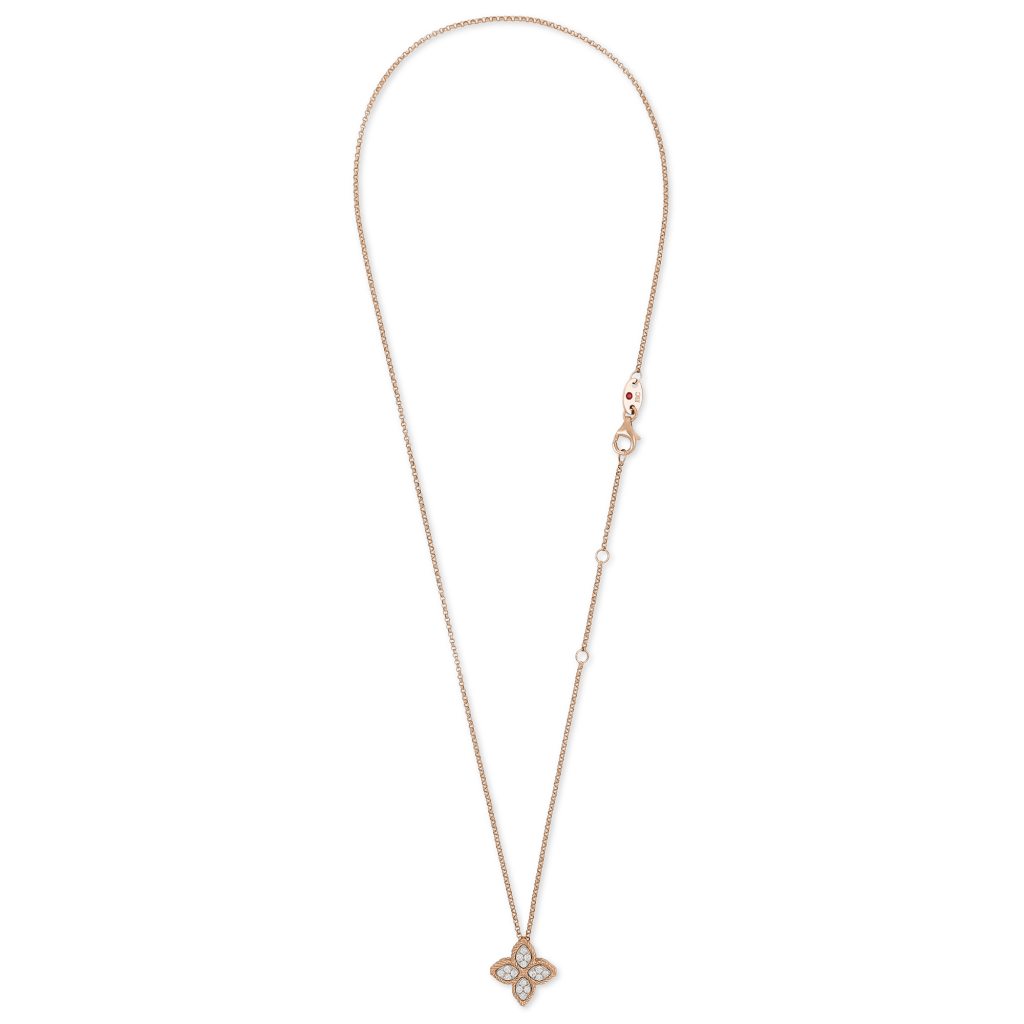 Roberto Coin Princess Flower collier roodgoud met diamant - ADR777CL0680 - #2 Roberto Coin Princess Flower collier roodgoud met diamant - ADR777CL0680 - #2