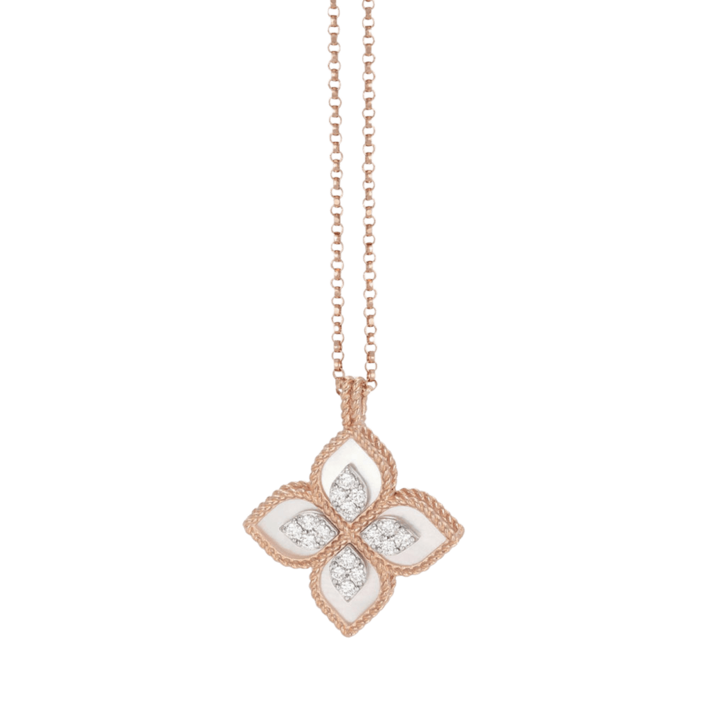 Roberto Coin Princess Flower collier roodgoud met diamant - ADV888CL1837_02 - #2 Roberto Coin Princess Flower collier roodgoud met diamant - ADV888CL1837_02 - #2