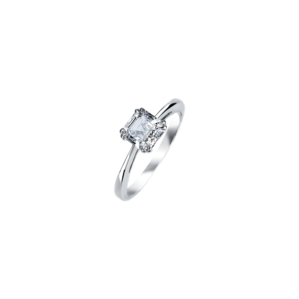 Royal Asscher Faustina ring witgoud met diamant - R.112.RAC-145 HRD - #1 Royal Asscher Faustina ring witgoud met diamant - R.112.RAC-145 HRD - #1