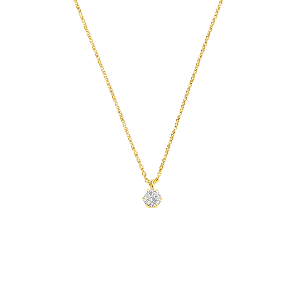 Schaap en Citroen Diamonds collier geelgoud met diamant - #1 Schaap en Citroen Diamonds collier geelgoud met diamant - #1