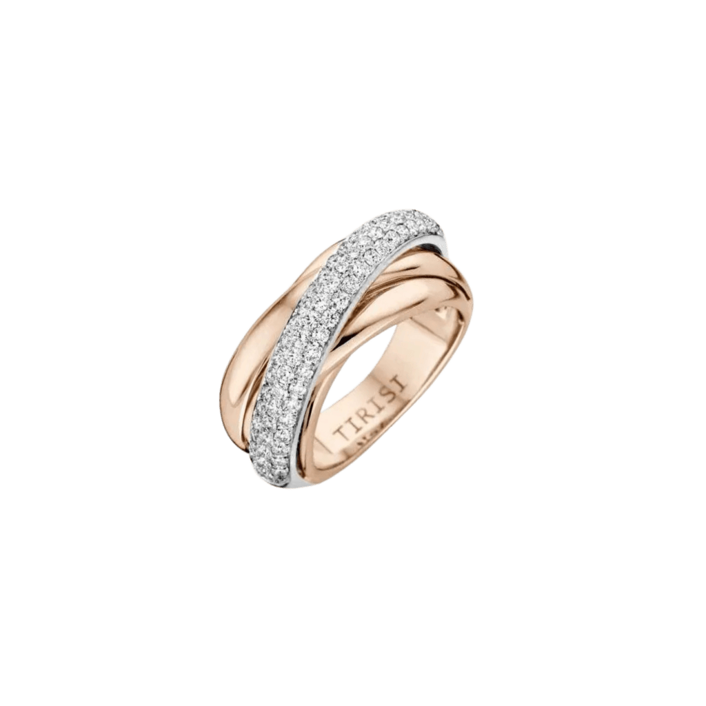 Tirisi Jewelry Amsterdam Due ring roodgoud met diamant - TR9680D(2P) - #1 Tirisi Jewelry Amsterdam Due ring roodgoud met diamant - TR9680D(2P) - #1