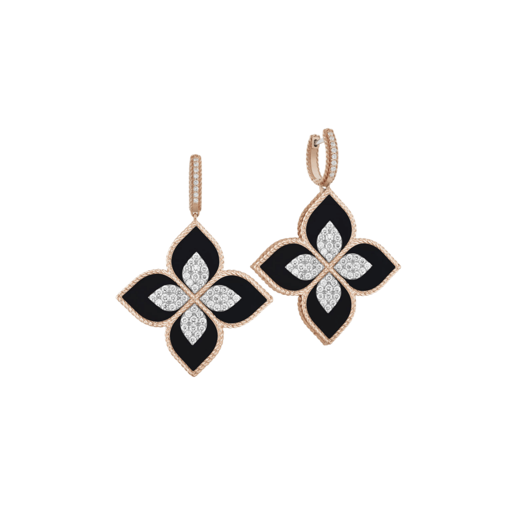 Roberto Coin Princess Flower oorsieraad roodgoud met diamant - ADV888EA1838 - #2