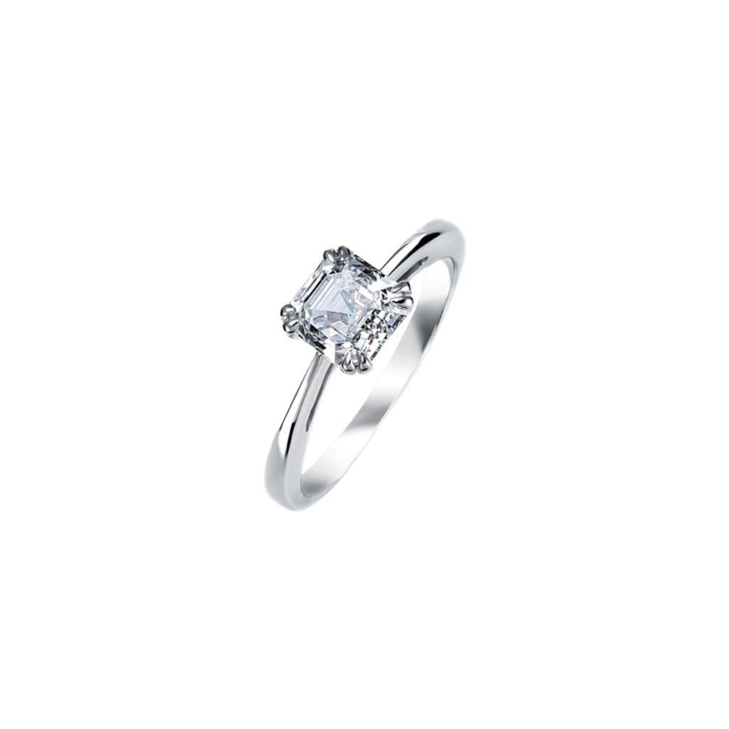 Royal Asscher Faustina ring witgoud met diamant - R.112.RAC-145 HRD - #2 Royal Asscher Faustina ring witgoud met diamant - R.112.RAC-145 HRD - #2