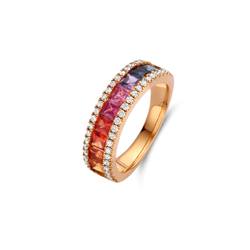 Schaap en Citroen Colours Rainbow ring roodgoud met saffier - #2 Schaap en Citroen Colours Rainbow ring roodgoud met saffier - #2
