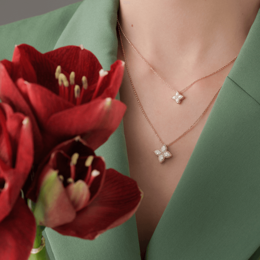 Roberto Coin Princess Flower collier roodgoud met diamant - ADR777CL0680 - #3 Roberto Coin Princess Flower collier roodgoud met diamant - ADR777CL0680 - #3