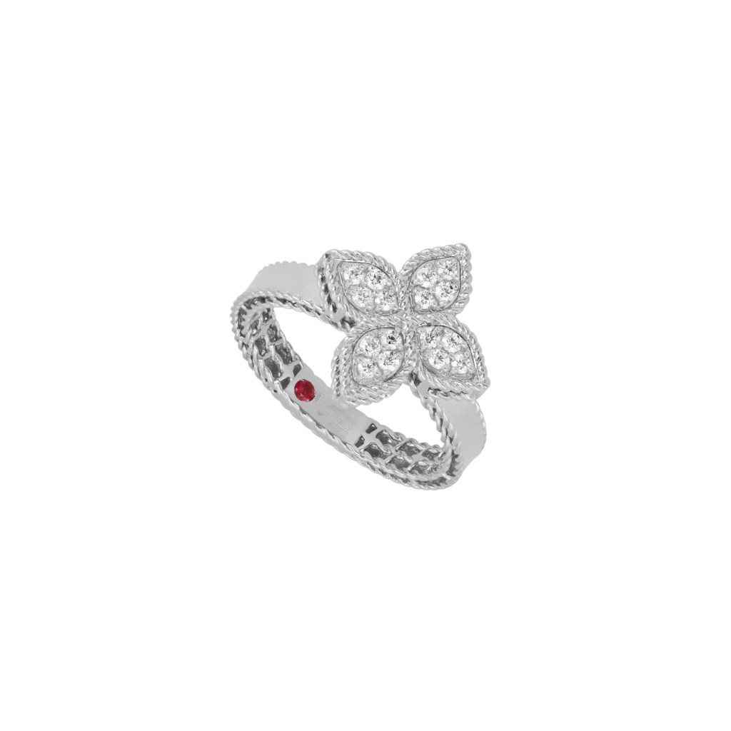 Roberto Coin Princess Flower ring witgoud met diamant - ADR777RI0639 - #1 Roberto Coin Princess Flower ring witgoud met diamant - ADR777RI0639 - #1